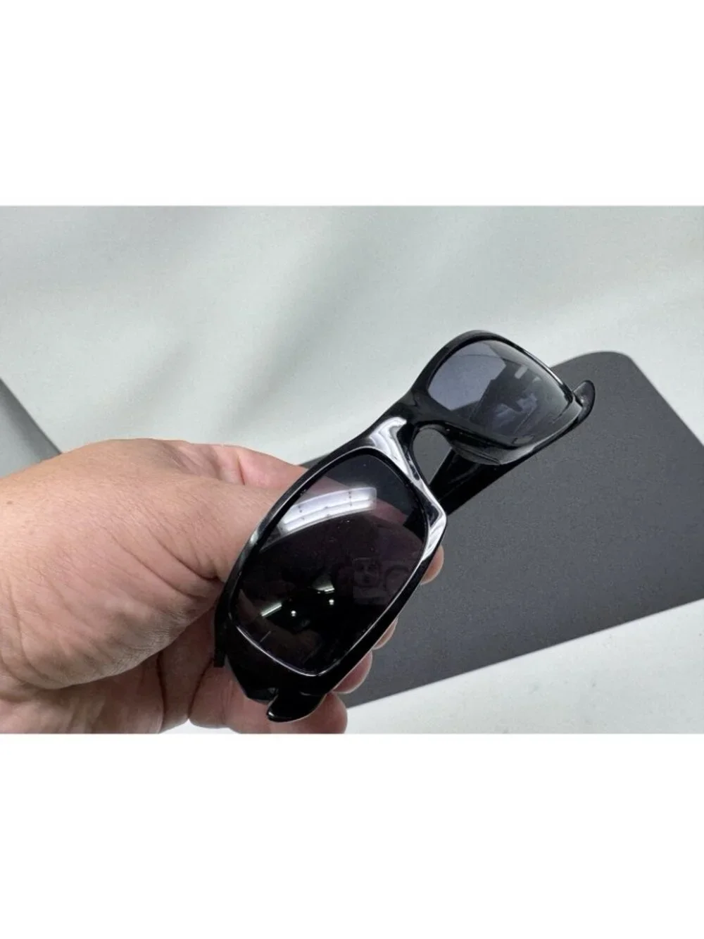 Oakley Fives Squared Sunglasses OO9238-04 Polished Black Frame Scratched Lenses